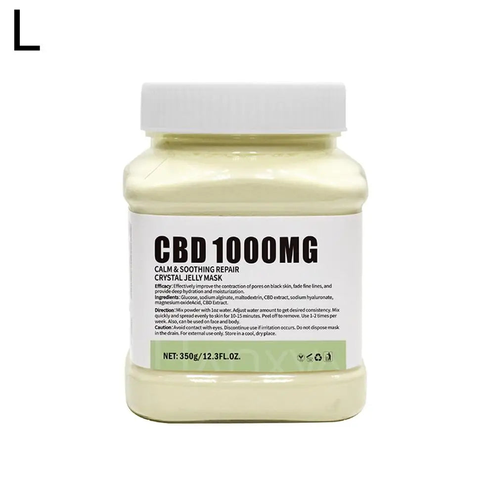 CBD 1000MG crystal jelly mask jar with label on a white background