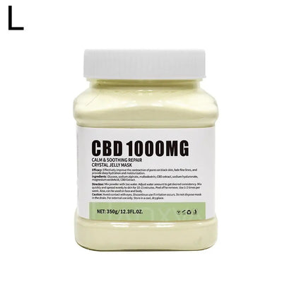 CBD 1000MG crystal jelly mask jar with label on a white background